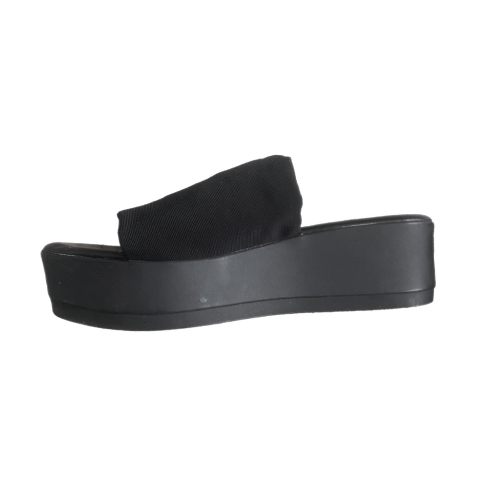 BRASH // Black “Y2K” Platform Slides